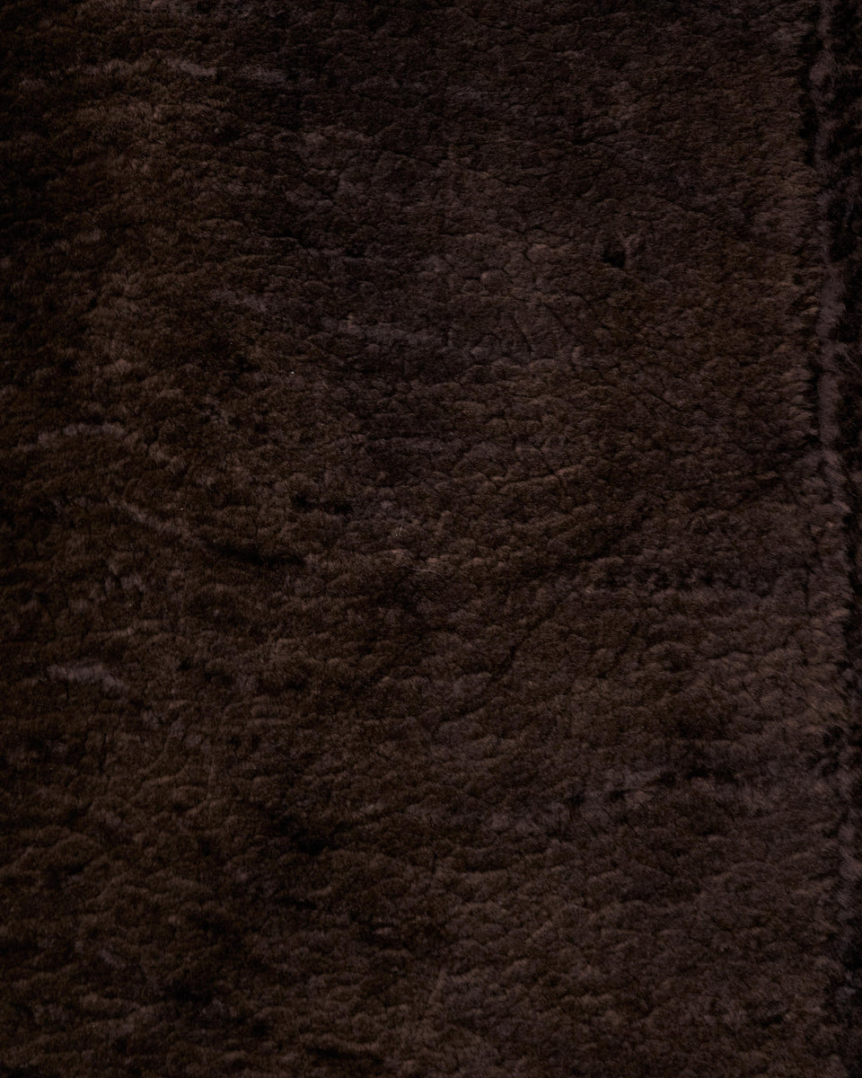 Chesterfield Shearling Rug in Espresso w/straight edge (1 of 1) PURE RUGS