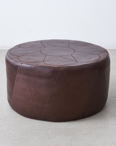 Brown Leather Ottoman (1 of 1)