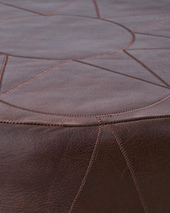 Brown Leather Ottoman (1 of 1)
